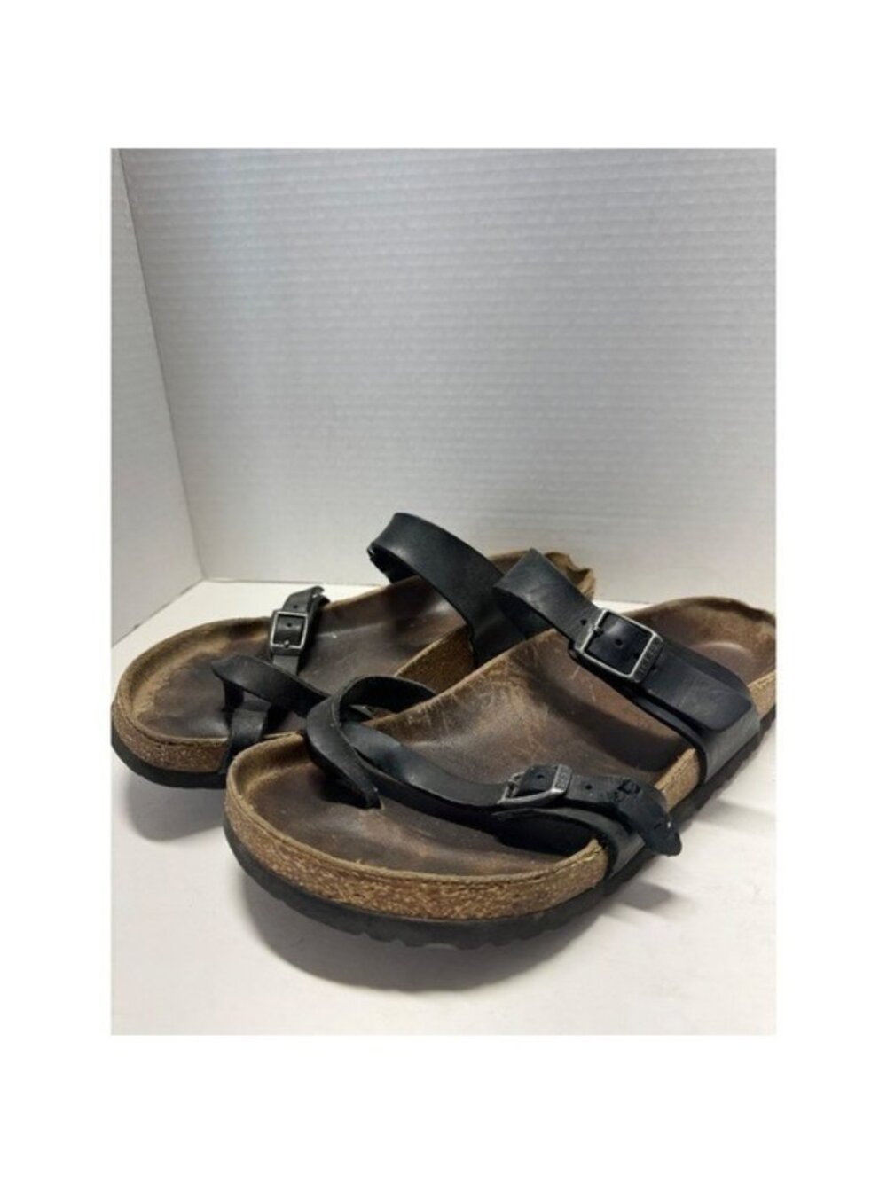 Birkenstock Mayari Black Birko-Flor Toe Loop Strappy Sandals Womens 41 10